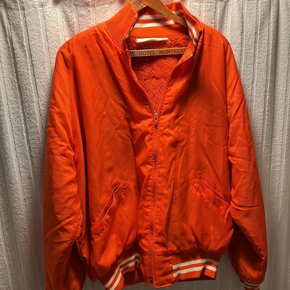 Vintage Holloway varsity zipper jacket in orange size XL. Games, parties, fun! - Picture 2 of 11